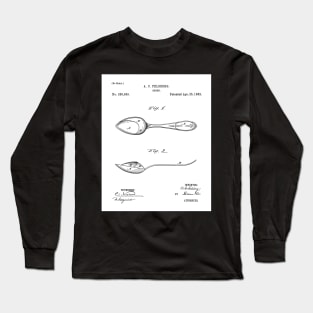 Kitchen Spoon Patent - Cook Chef Farmhouse Decor Art - White Long Sleeve T-Shirt